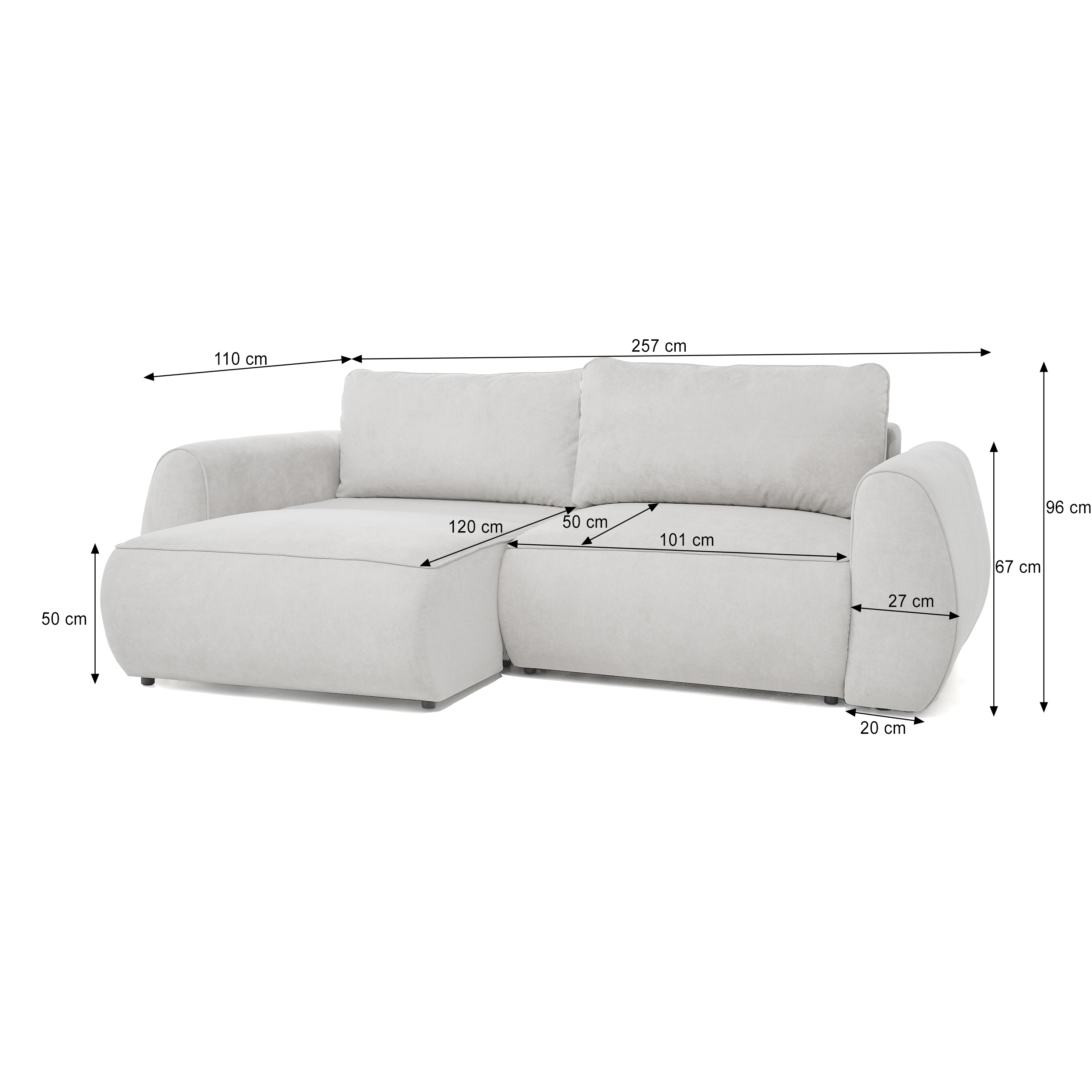 Sofa lova Burne (su minkšto kampo funkcija) - Image 15