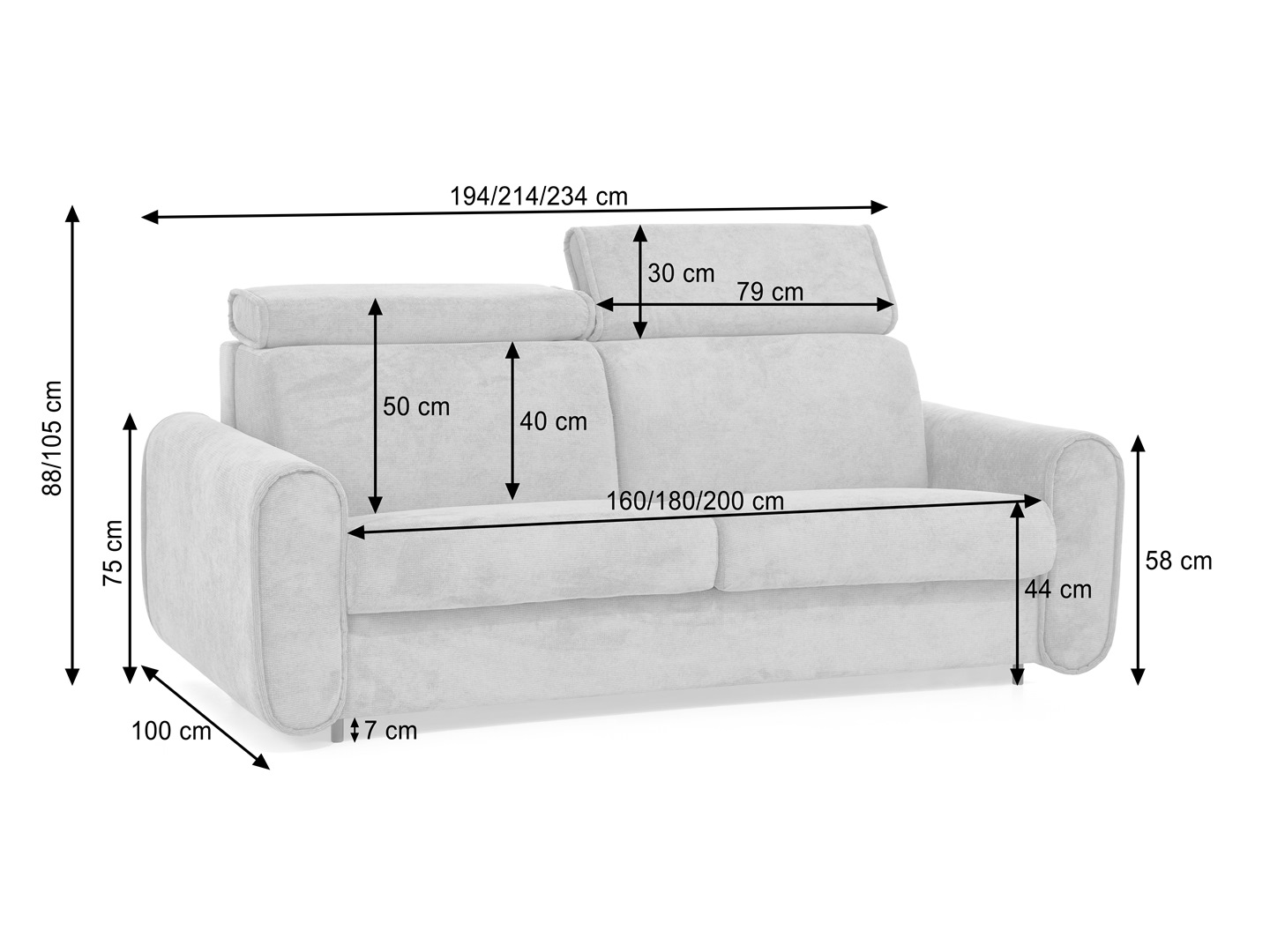 Sofa lova Toretti 140/160/180 (su išlankstomu čiužiniu) - Image 14