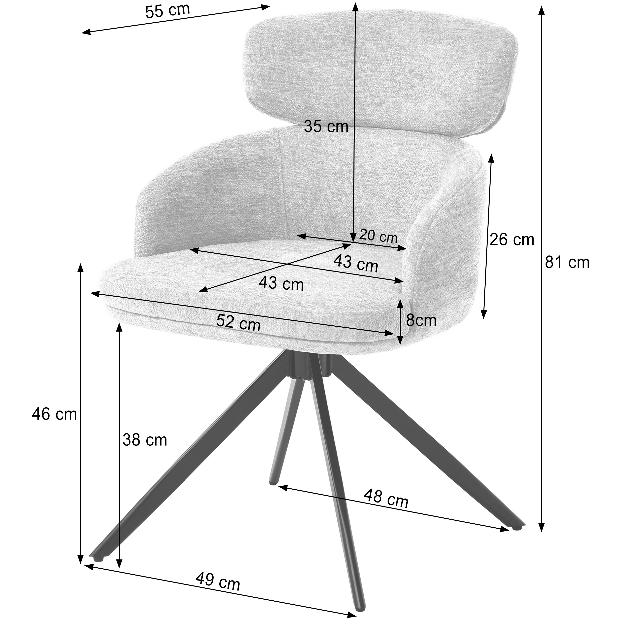 Kėdė Tuco (su besisukančiu mechanizmu) - Image 9